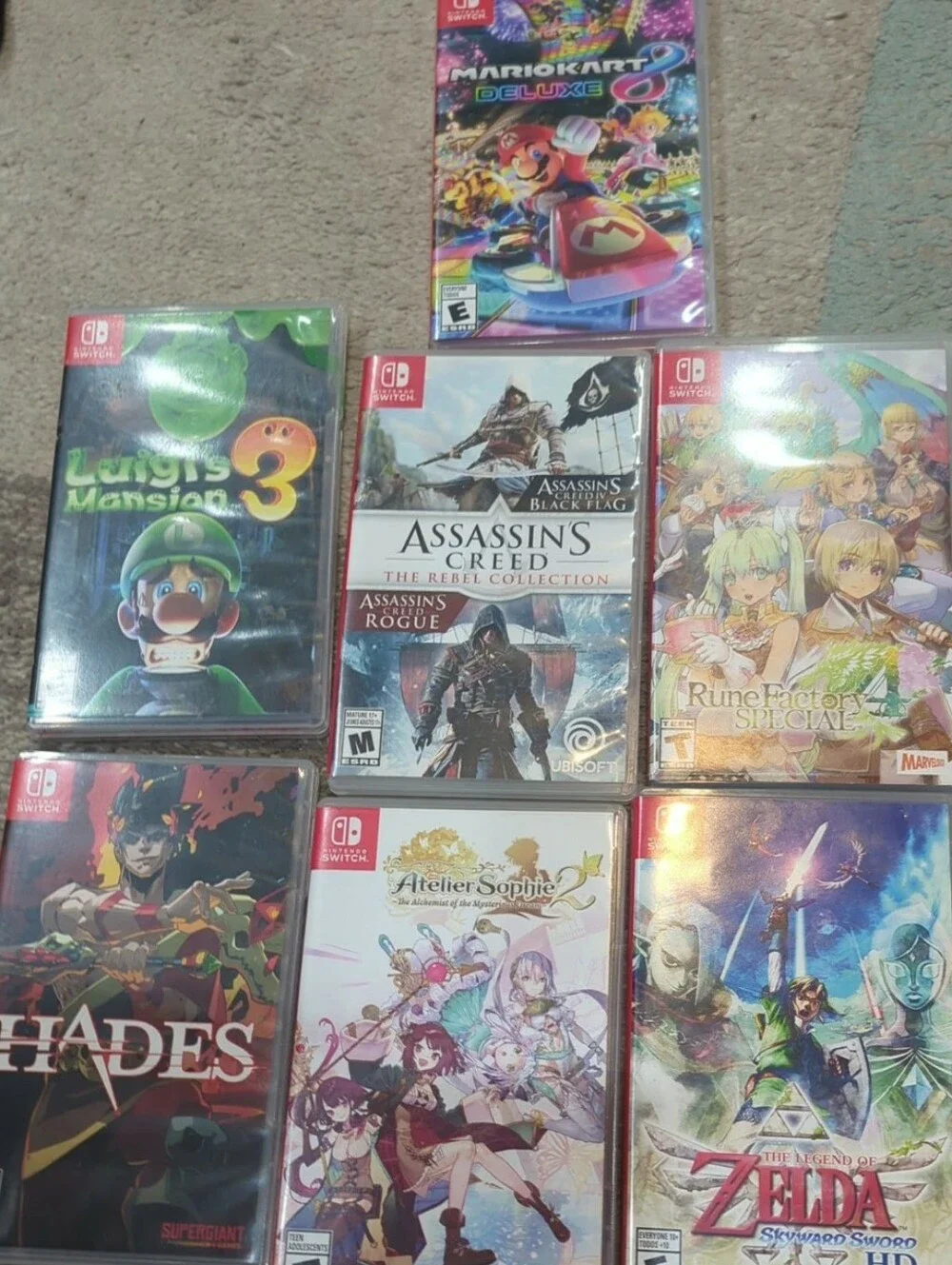 Nintendo Switch Game Lot - Multi-Color Assortment (Green, Red, White, Purple)